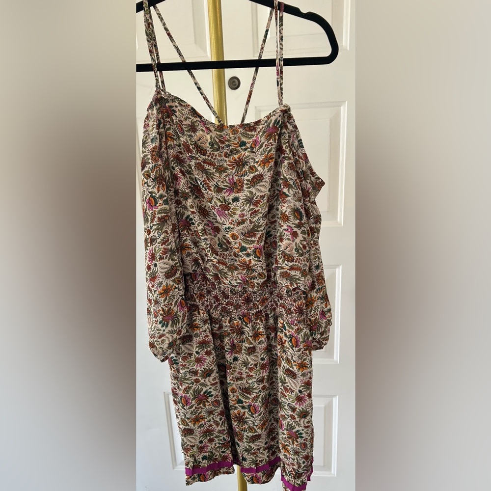 Floral Peasant Dress in Cream with Autumn Florals